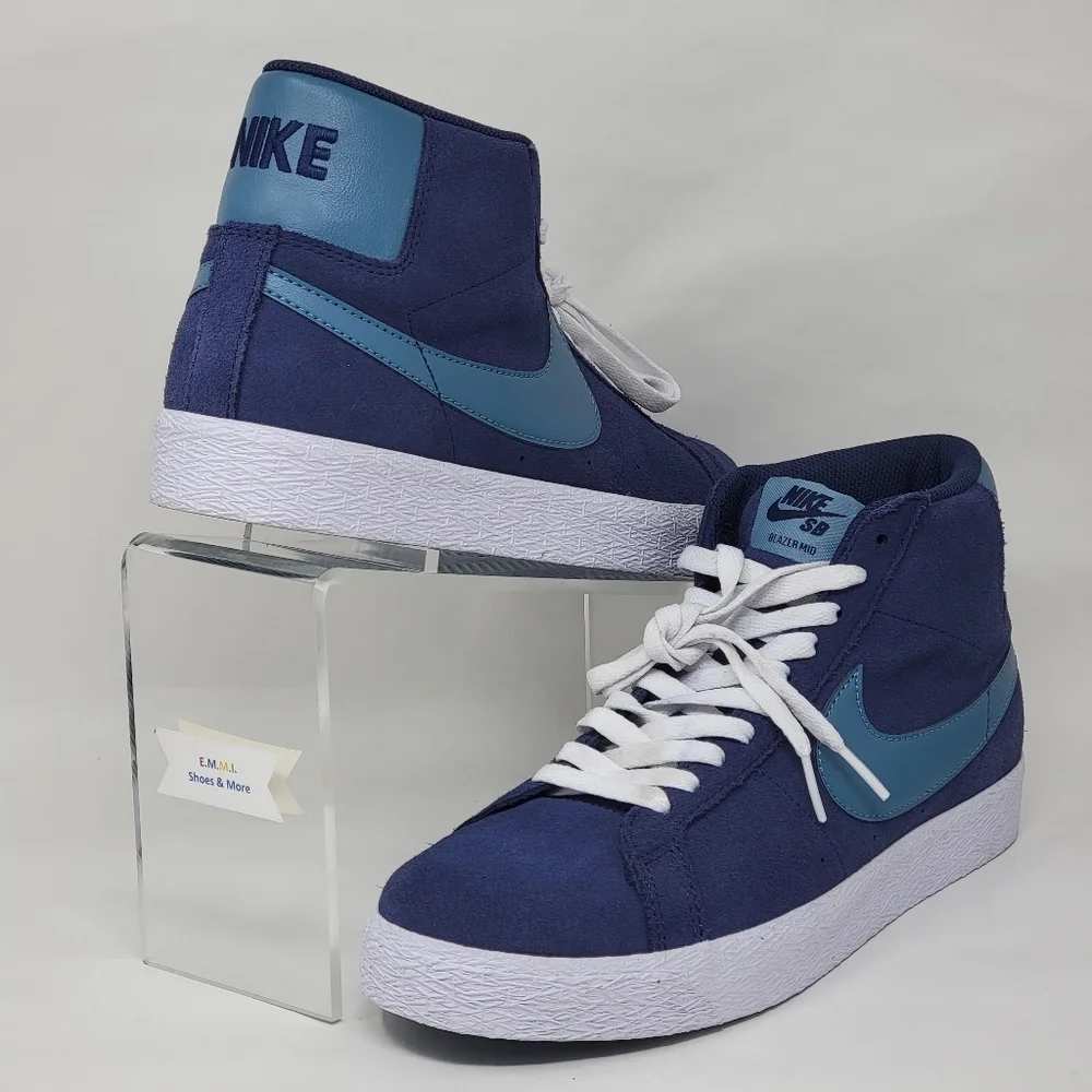 Nike Blue and Teal High-Top Sneakers - Size 14